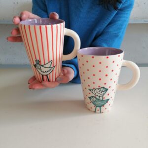 MUG LILLA h14cm set 2 pezzi
