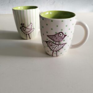 TAZZA DA CAPPUCCINO VERDE h9cm set 2 pezzi
