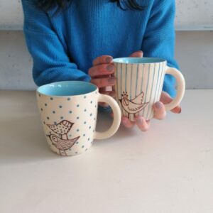 TAZZA DA TÈ CELESTE h10cm set 2 pezzi
