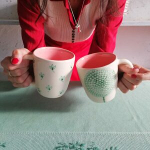 TAZZA DA TÈ ROSA h10cm set 2 pezzi