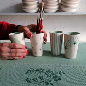 BICCHIERINO VERDE  h10cm set 4 pezzi