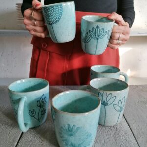 TAZZA DA TÈ ACQUAMARINA h10cm set 6 pezzi