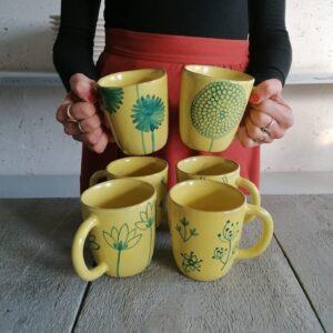 TAZZA DA TÈ GIALLA h10cm set 6 pezzi