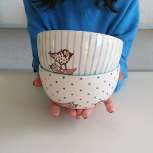 LIGHT BLUE BOWL h8cm set of 2