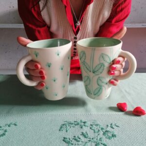 GREEN MUG h14cm set of 2