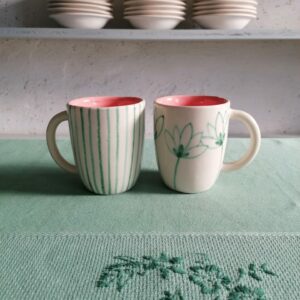 PINK CAPPUCCINO CUP h9cm set of 2