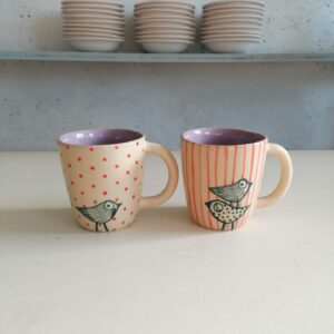 ライラック ティーカップ h10cm 2個セット