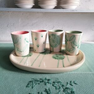 ショットグラス4個セット トレー26cm付き