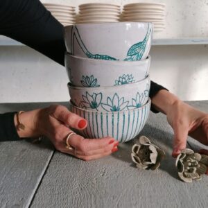 WHITE BOWL h8cm set of 4