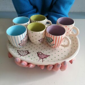 コーヒーカップ6個セット トレー26cm付き