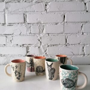 COFFEE CUP MIX DECORO set of 6