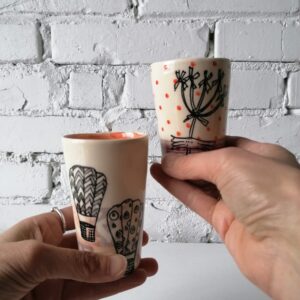 LIQUEUR OR COFFEE SHOT GLASS h10cm set of 2