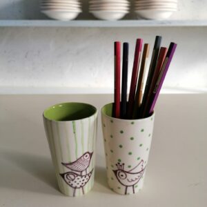 グリーン リキュール&コーヒー ショットグラス h10cm 2個セット