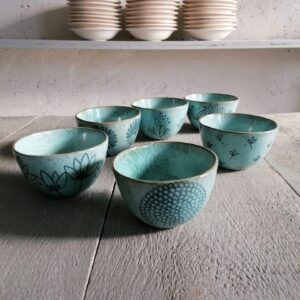 AQUAMARINE CEREAL CUP h7cm set of 6