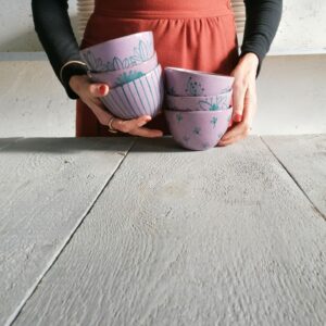 LILAC CEREAL CUP h7cm set of 6