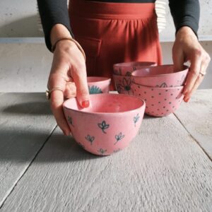 PINK CEREAL CUP h7cm set of 6