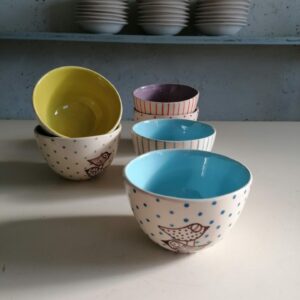 ライトブルー・グリーン・ライラック シリアルカップ h7cm 6個セット