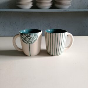 TEAL TEA CUP h10cm set of 2